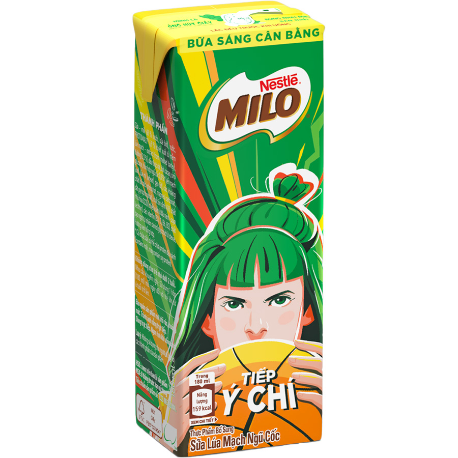 Sữa Lúa Mạch Nestlé Milo Bữa Sáng Thùng 36 Hộp x 180ml (12x3x180ml) - [Tặng Túi Đeo Chéo Hình Giày - Giao mẫu ngẫu nhiên]