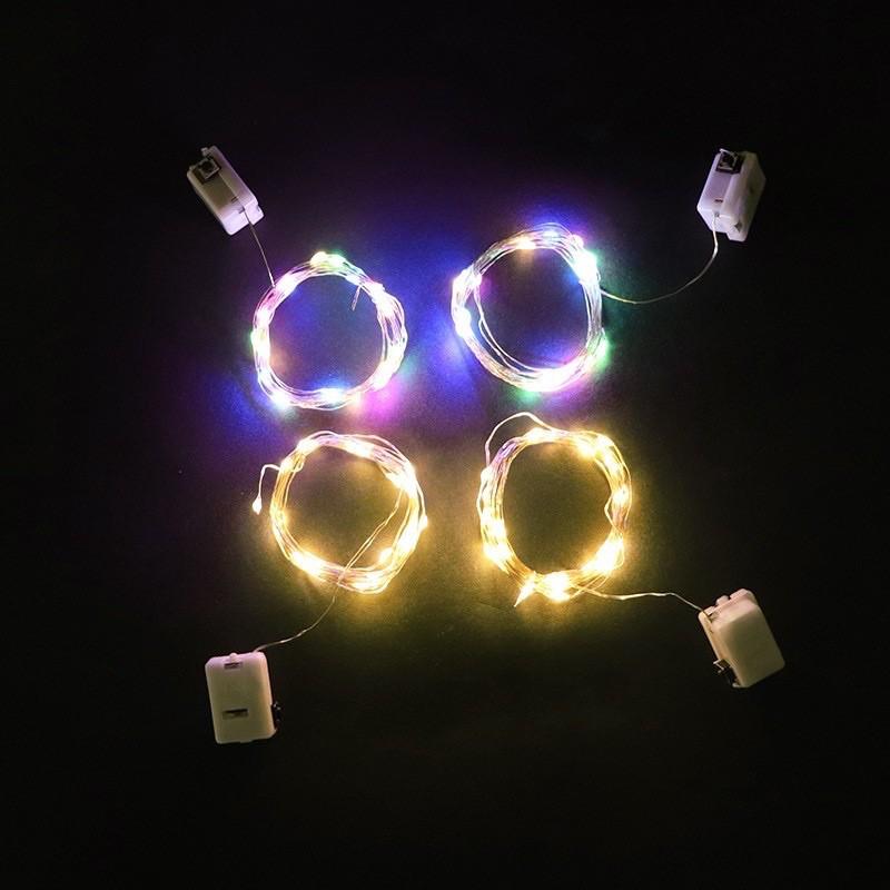 Đèn led trang trí/fairy light/ đèn đom đóm dùng pin 3 chế độ nháy sẵn pin 1m