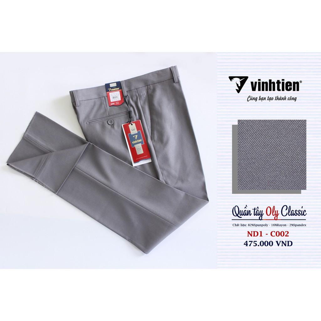 Quần Tây 0Ly Classic 509 Vĩnh Tiến - ND1-C002 - Xám Nhạt