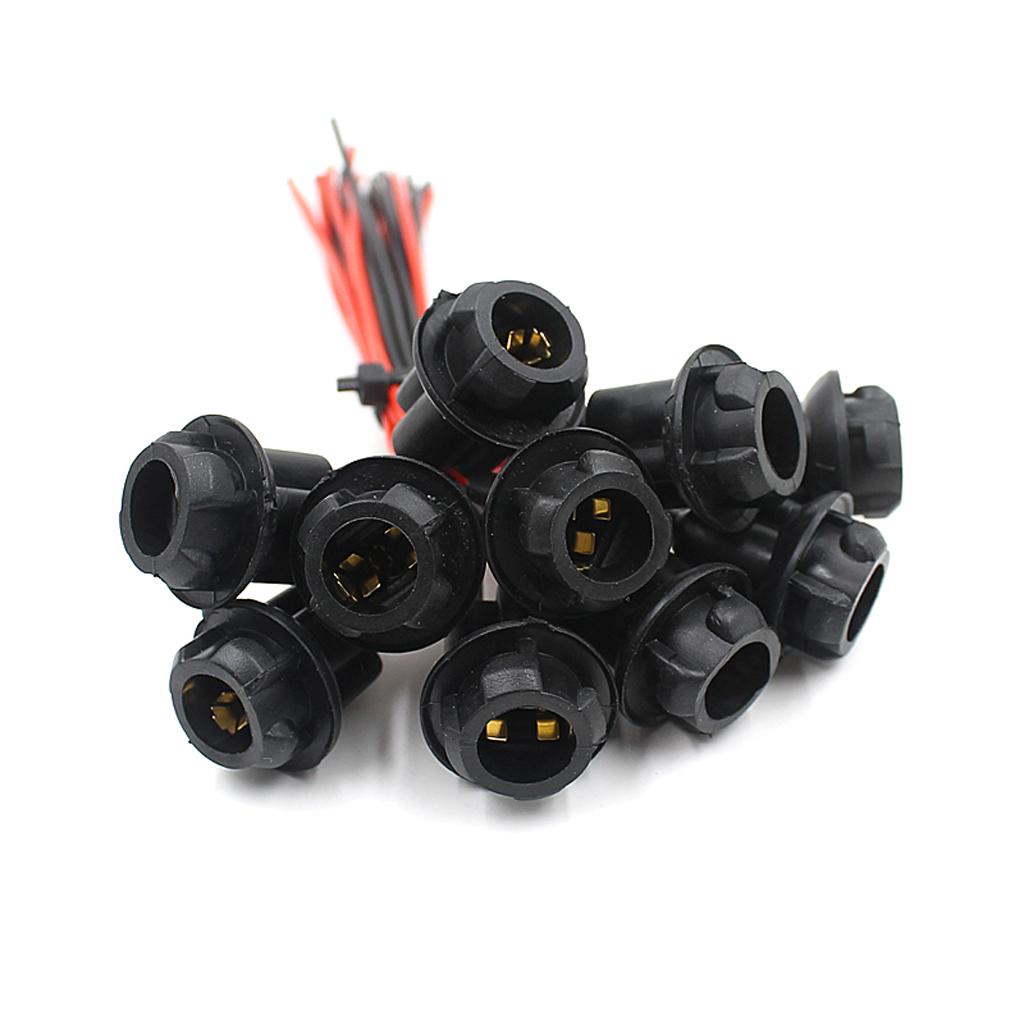 10 Pieces T10 5050 W5W Bulb Socket Holder Connector Pre-wired Adapter