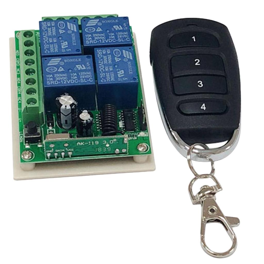 Công Tắc Rơle Không Dây 1 Pc PCB 4CH Với Bốn Nút điều Khiển Từ Xa 433 MHz