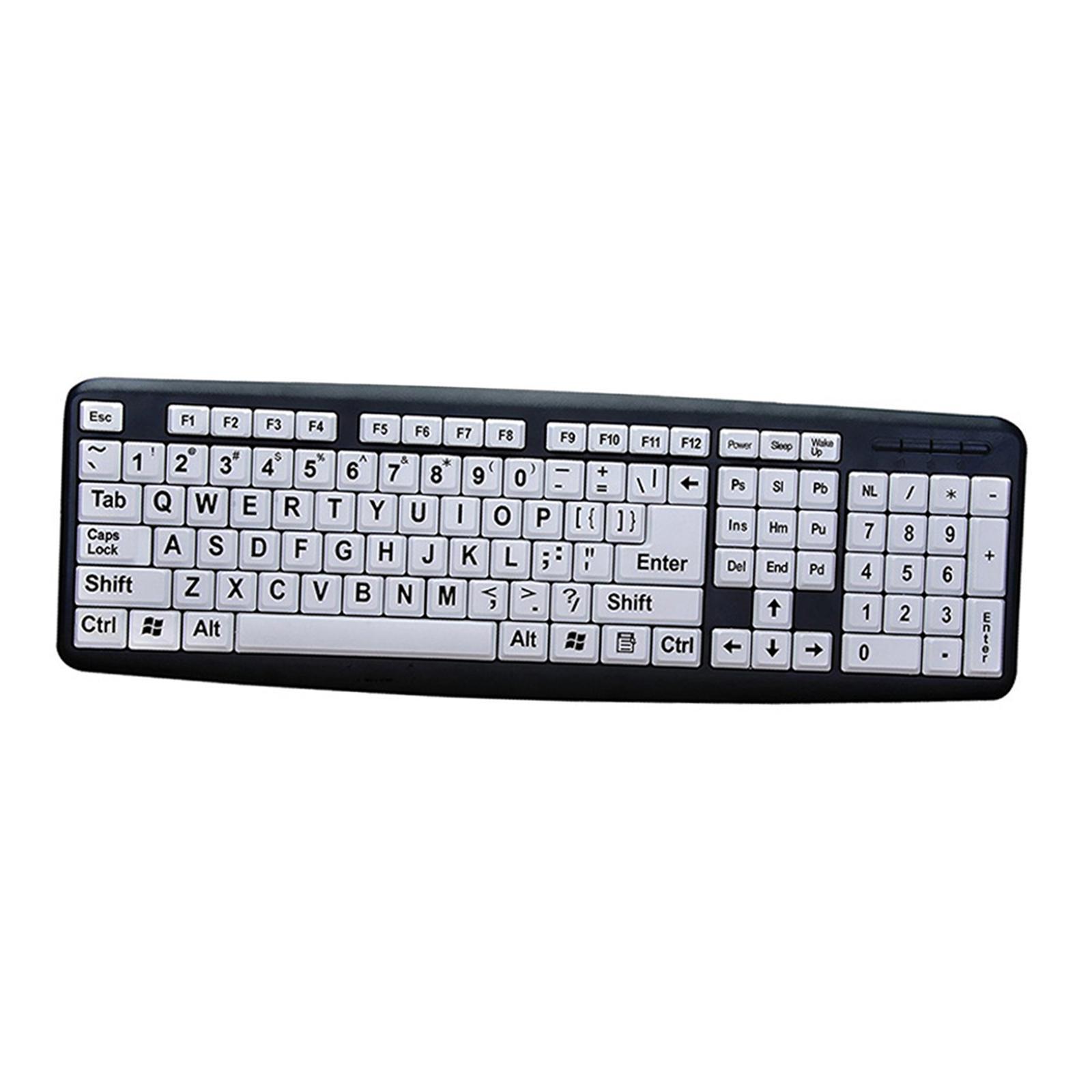 107 Large Print Computer Keyboard  High Contrast for