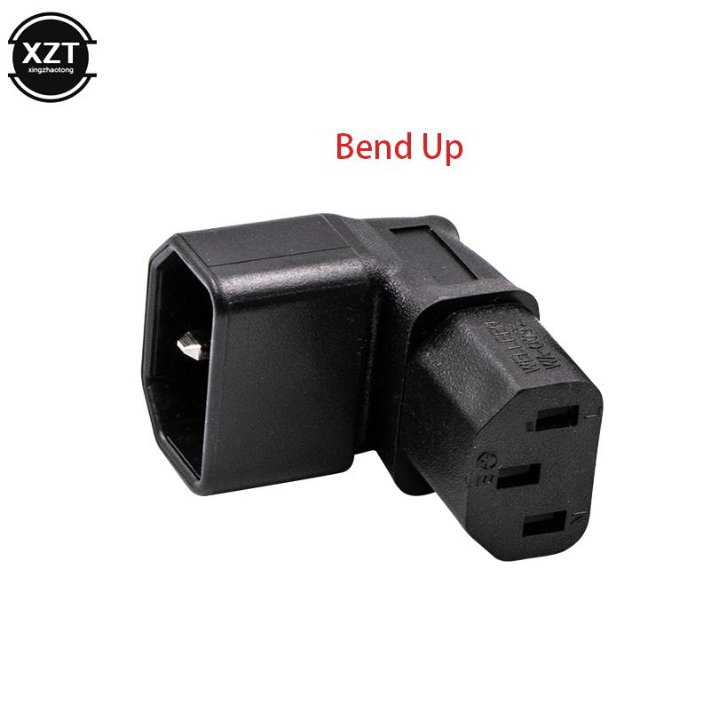 Đầu nối IEC 3Pin 3Pin giảm 90 góc IEC 320 C14 nam đến C13 Bộ chuyển đổi nguồn AC cho LCD LED Tường gắn trên