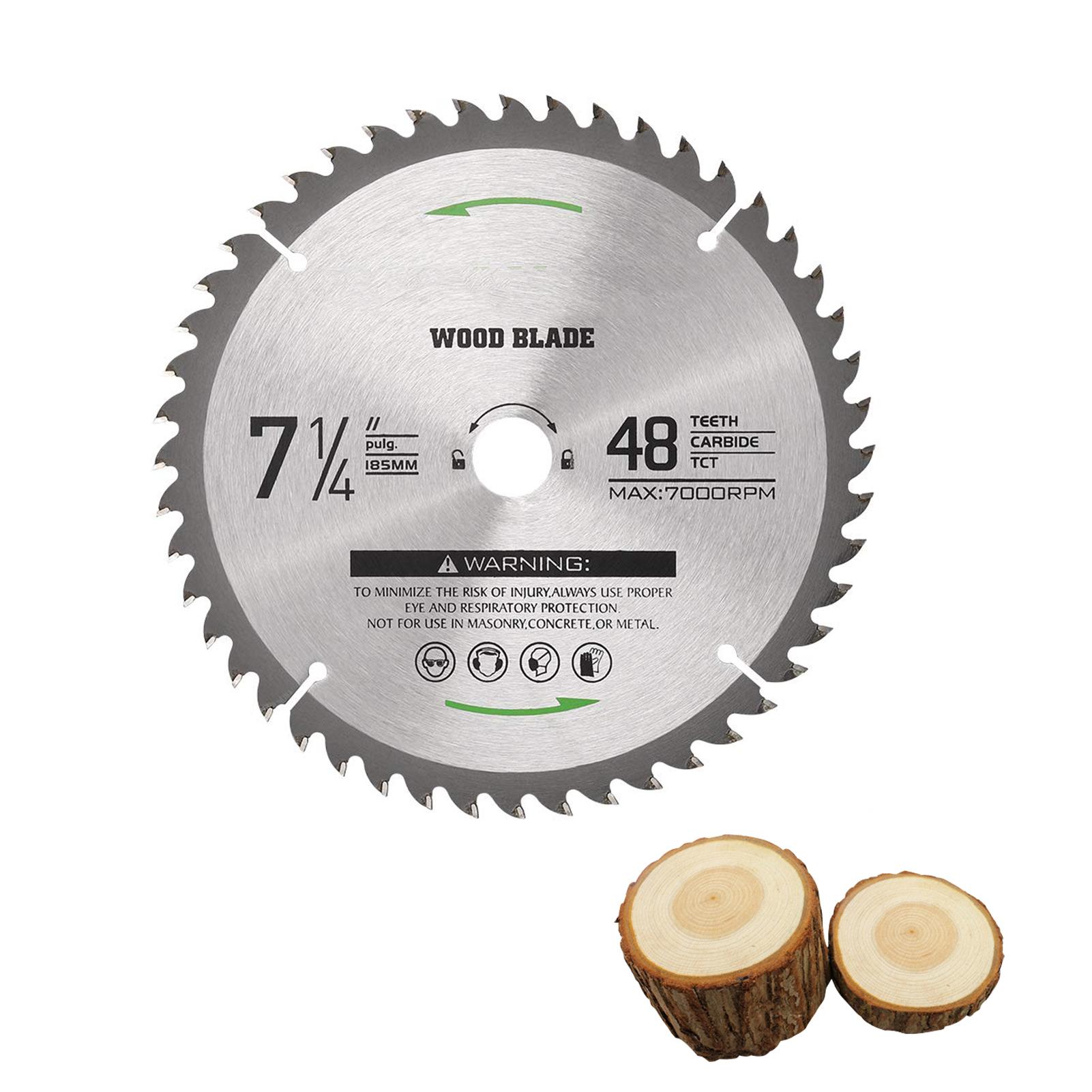 Circular Saw Blade 7-1/4'' 48 Tooth Tungsten Carbide Tipped Circular Wood Cutting Saw Blade with 5/8'' Arbor for Wood Cutting Max Speed 7000RPM Anti-clockwise Cutting Direction Arbor 5/8'' EU