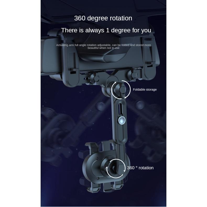360° Giá Đỡ Điện Thoại Gắn Kính Chiếu Hậu Xe Hơi Thiết Kế Xoay Được Tiện Dụng