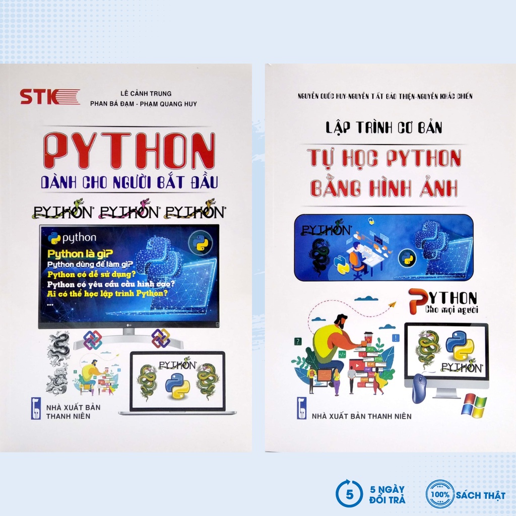 Sách - Combo 2 Cuốn: PYTHON Dành Cho Người Bắt Đầu + Lập Trình Cơ Bản - Tự Học PYTHON Bằng Hình Ảnh
