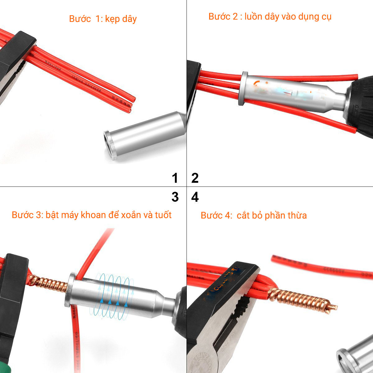 Đầu xoắn nối dây điện 4mm 3 dòng GT280