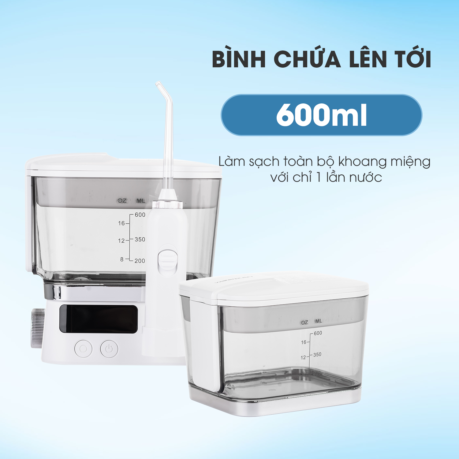 Máy tăm nước gia đình cao cấp WaterPush 1912 - Bình siêu lớn 600ml