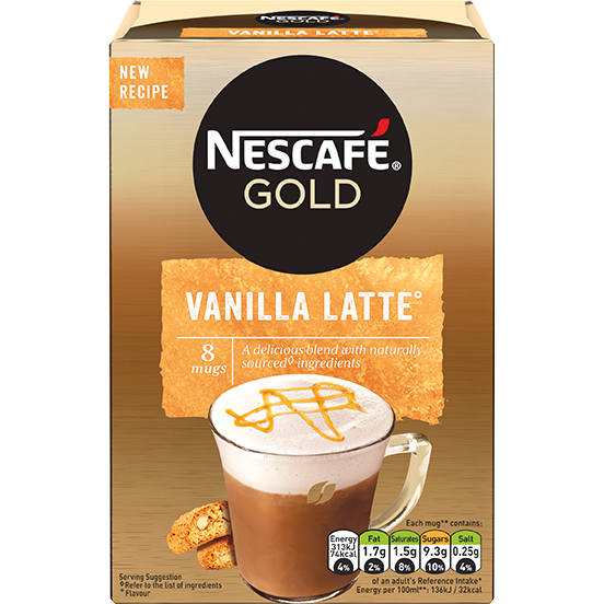 Cà Phê Hòa Tan Cao Cấp NESCAFÉ GOLD Vanilla Latte (Hộp 8 Gói x 18.5g)