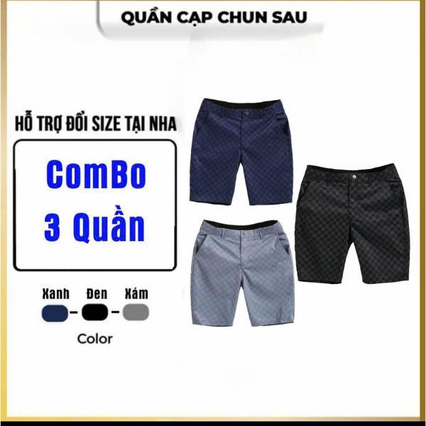 Quần Short Nam kẻ Ca Rô Cao Cấp Thanh Lịch Mặc Mát, Không Nhăn,Co Giãn Cực Êm – Mặc Cả Ngày Không Nóng - Combo2 Quần:Đen+Xanh