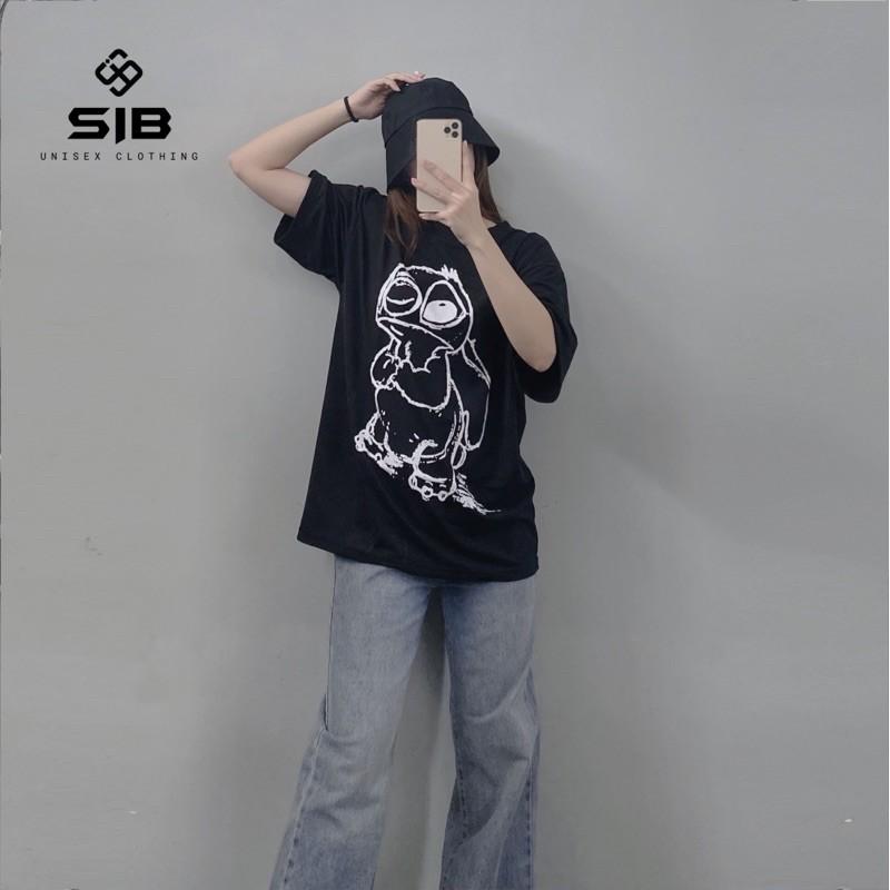 Áo thun unisex form rộng SIB Clothing áo phông tay lỡ in hình Stitch SIB014
