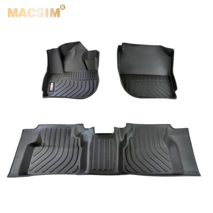 Thảm lót sàn xe ô tô Honda City 2015-nay Nhãn hiệu Macsim chất liệu nhựa TPE cao cấp màu đen