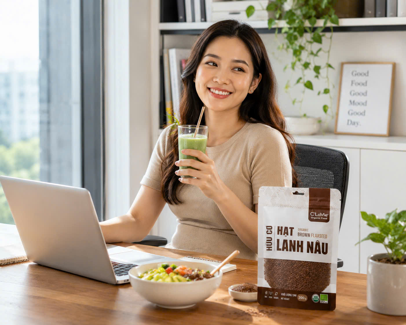 Hạt Lanh Nâu Hữu Cơ C'Lavie 200g - Giàu Chất Xơ, Omega 3, Hỗ Trợ Tiêu Hóa, Ăn Kiêng Healthy