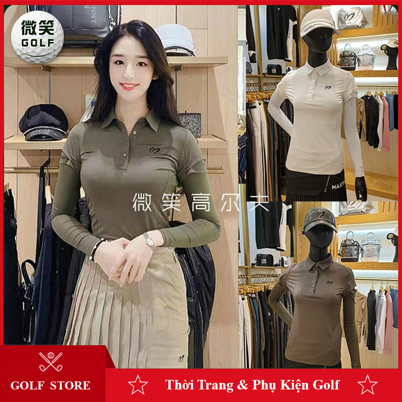 Áo golf nữ dài tay MBE thoáng mát co giãn thoáng mát siêu nhẹ AM005