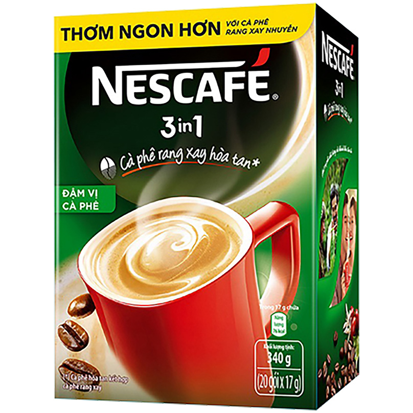 Combo 2 hộp cà phê rang xay hòa tan Nescafé 3in1 đậm vị cà phê (Hộp 20 gói x 17g) - [Tặng túi tote Nescafé]