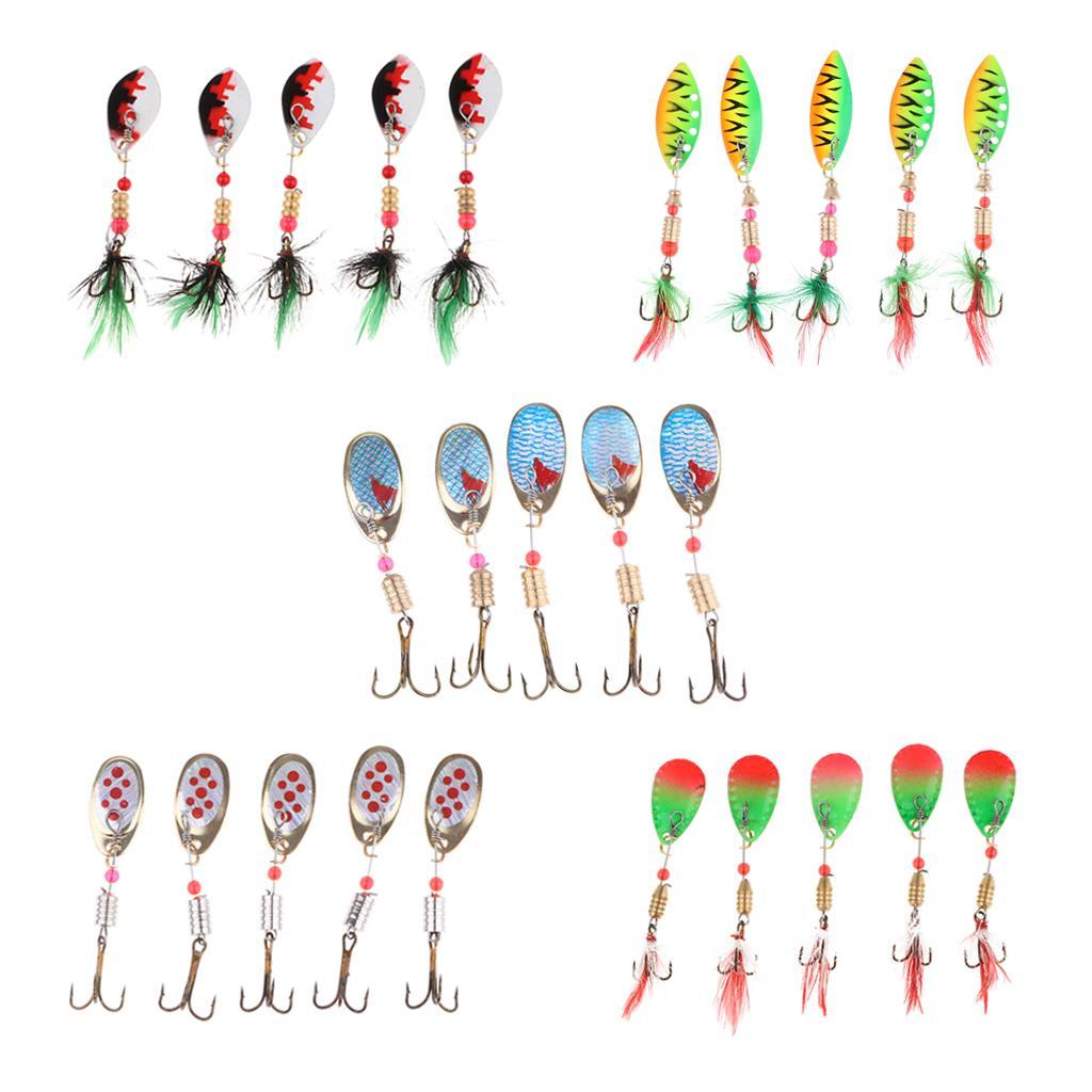 5Pcs Fishing Lures Spinnerbait Hard Metal Jig Bait Crankbaits Saltwater Freshwater