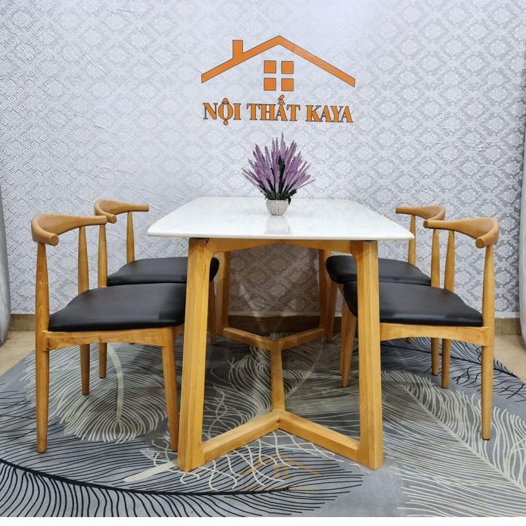 Bộ bàn mặt đá 4 ghế Bull-đầu bò chân M