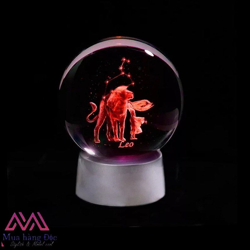 Quà Tặng Sinh Nhật Quả Cầu Pha Lê 3D LED Cung Song Tử