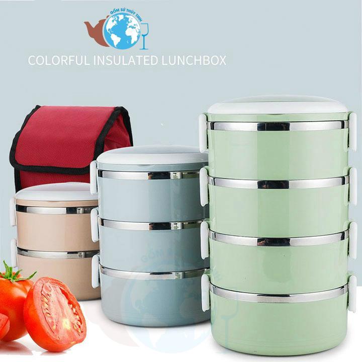 Cà men 4 ngăn - camen đựng thức ăn 4 ngăn - hộp đựng cơm 4 ngăn 2.8 lít