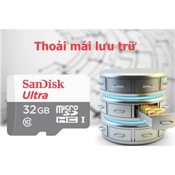 Thẻ Nhớ microSDHC SanDisk Ultra 32GB UHS-I - 80MB/s - Hàng Nhập Khẩu