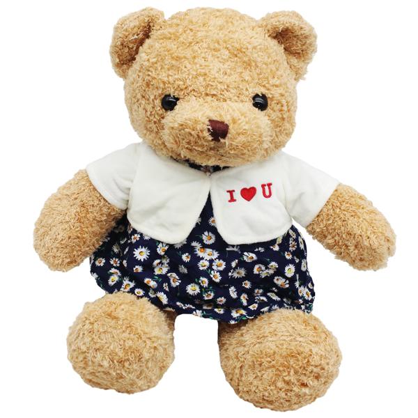 Thú Bông Gấu Teddy 50 cm - ZooZoo 50380 - Mặc Váy Hoa Cúc Xanh