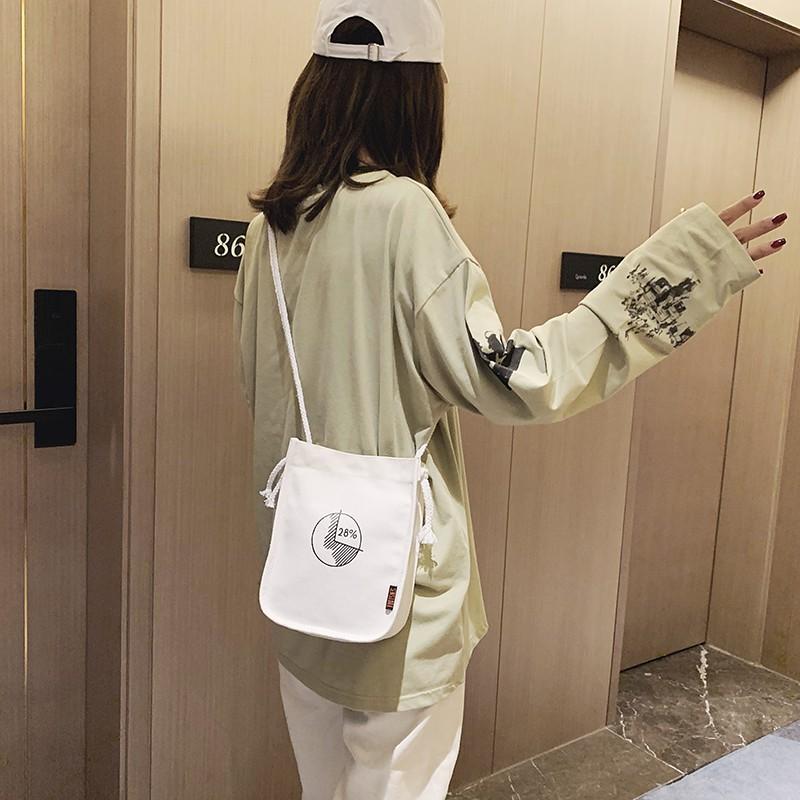 Casual Versatile Canvas Crossbody Bag Strap Student Shoulder Canvas Bag Small Bag Mobile Phone Bag