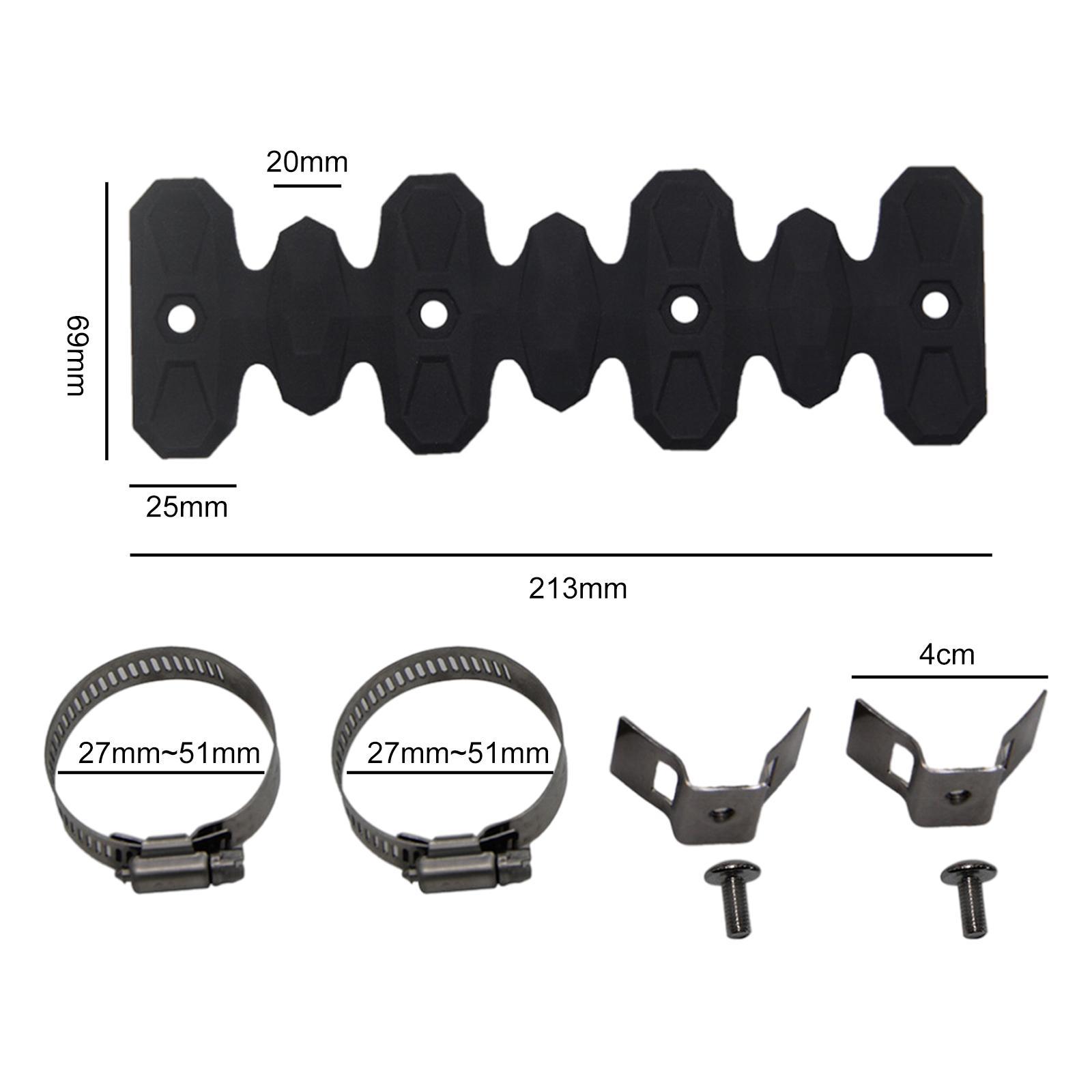 Exhaust Heat Shield, with 2 Pipe Clamps Pipe Guard for 27-51mm Diameter Exhaust Pipe