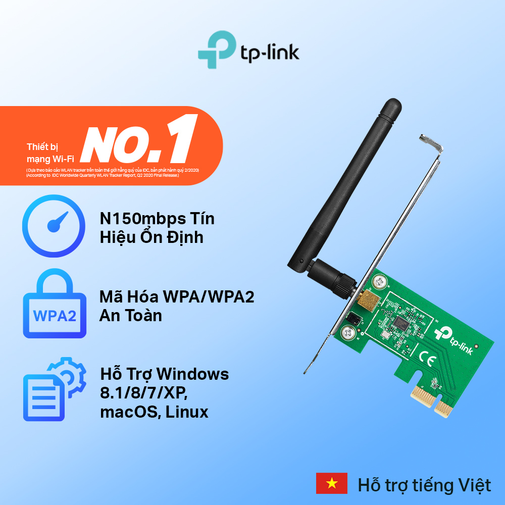 Bộ Chuyển Đổi Wifi Không Dây TP-Link TL-WN781ND PCI Express 150Mbps - Hàng Chính Hãng