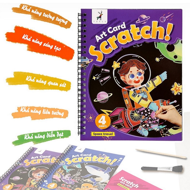 Sách tranh cạo nhiều chủ đề, phong cách độc đáo - Đồ chơi trí tuệ - Đồ chơi giáo dục