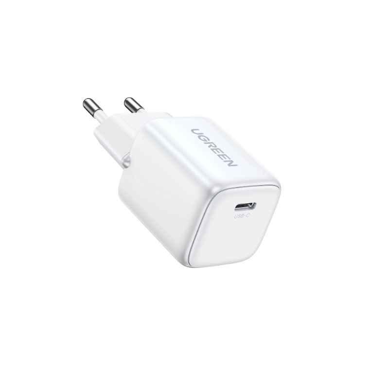 Ugreen 15326 30W 1c GaN Nexode chuẩn cắm EU chân tròn Màu Trắng Củ sạc nhanh 1 cổng USB type C CD319 20015326 - Hàng chính hãng