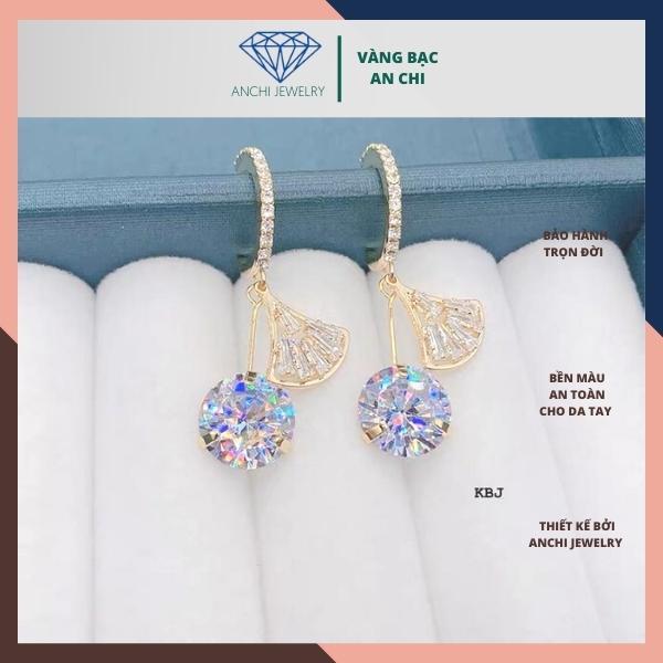 Bông tai công chúa sang chảnh chất liệu bạc ta sáng đẹp không đen xỉn,An chi Jewelry