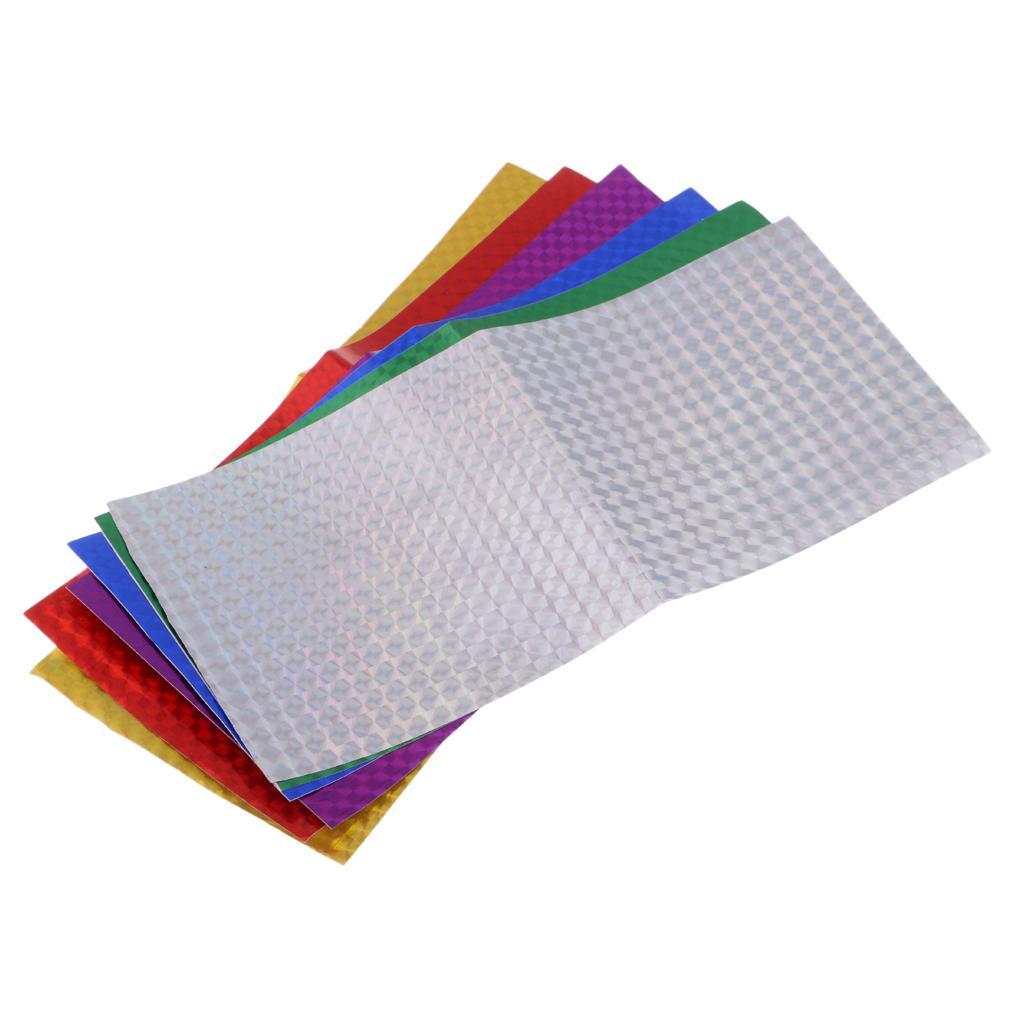 6pcs Fishing Lure Tape Holographic Adhesive Film Flash Tape Mixed Color