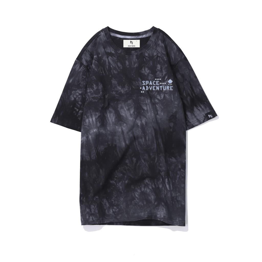 Áo thun unisex loang màu form rộng tay lỡ Adventure