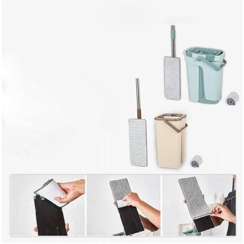 Bộ Cây Lau Nhà Chổi Lau Nhà Tự Vắt 360 Độ Chính Hãng Cao Cấp Tặng Kèm 2 Bông Lau