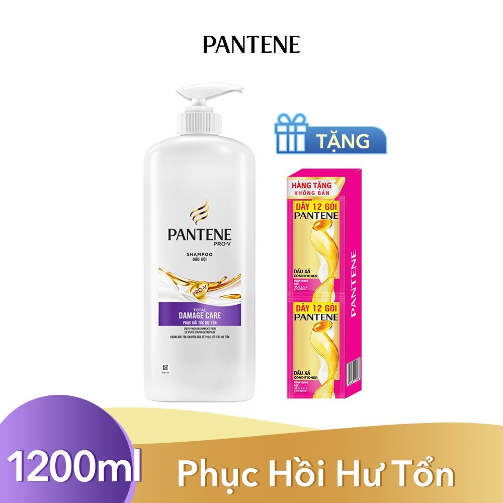 Dầu Gội Pantene Phục Hồi Hư Tổn (1200ML) - Tặng Combo 12 Dầu Xả Pantene Ngăn Rụng Tóc