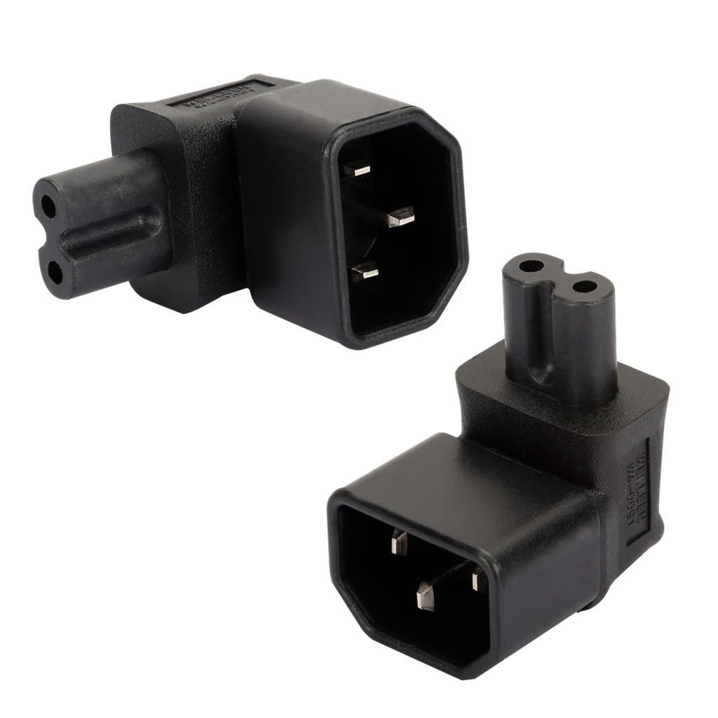 1 x IEC320-C14 to C7 Right Angle 90 Degree Angled AC Power Adapter Extension