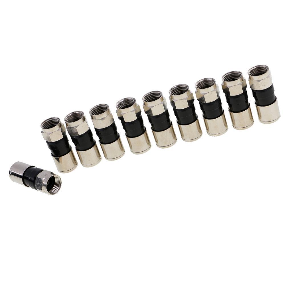 20Pcs   Compression  Plug Connector For RG6 Cable TV Set-top Box