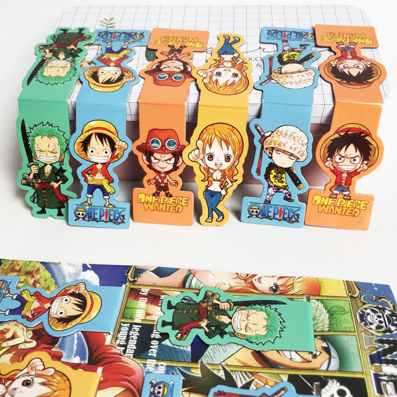 Bộ 6 Đánh Dấu Sách Bookmark Nam Châm Đảo Hải Tặc One Piece