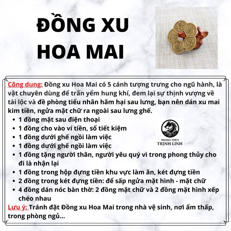 ĐỒNG XU HOA MAI 5 CÁNH PHONG THỦY