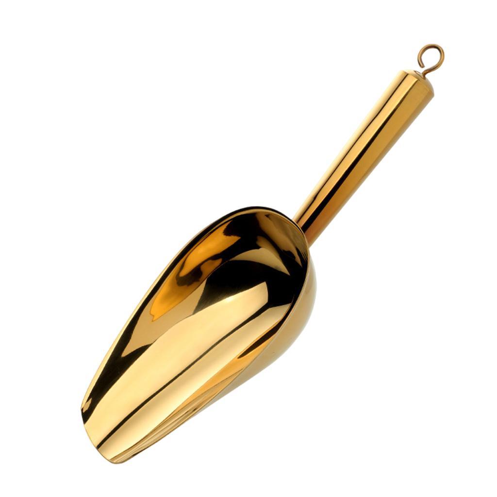 Stainless Steel Food Shovel for Beans Dried Fruit Candy Golden