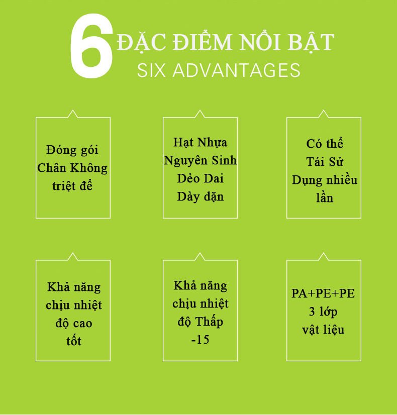 2 Cuộn Túi Hút Chân Không Thực Phẩm Một Mặt Nhám Một Mặt Trơn Dạng Hạt Mịn Hàng Chính Hãng