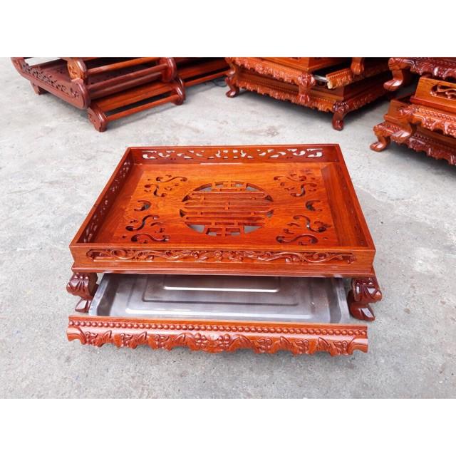 Khay Trà Chân Qùy Bằng Gỗ Hương-Khay trà rồng trầu gỗ