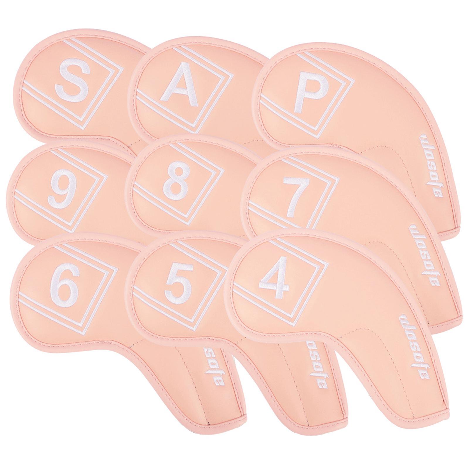 9Pcs/Pack PU Golf Iron Covers Set Golf Club Head Cover for Most Irons