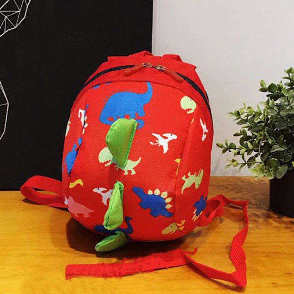 Trẻ Em Hoạt Hình Khủng Long In Hình Ba Lô Chống Mất Dây Nịt Trẻ Em Nhẹ Đôi Dây Kéo Khóa Ba Lô Đi Học