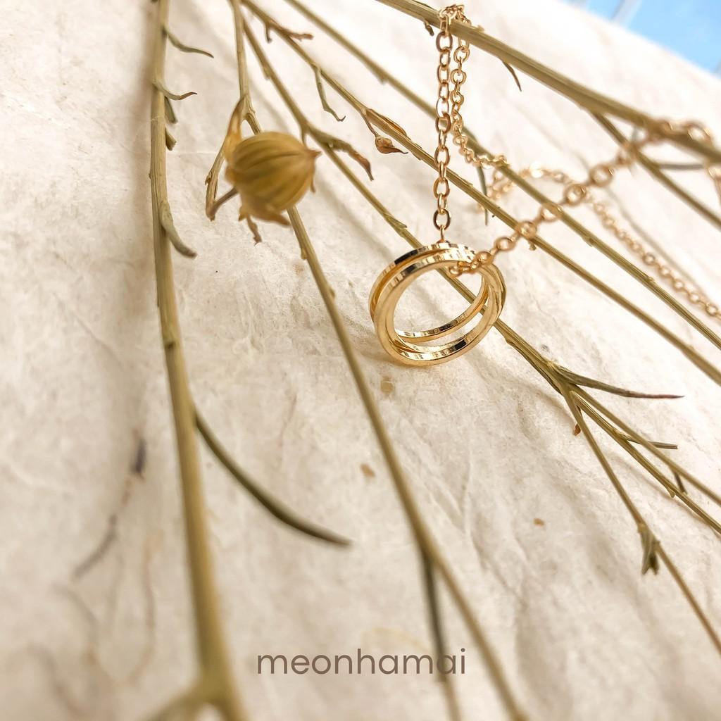Vòng cổ titan 3 khoen tròn cá tính MEONHAMAI VC005