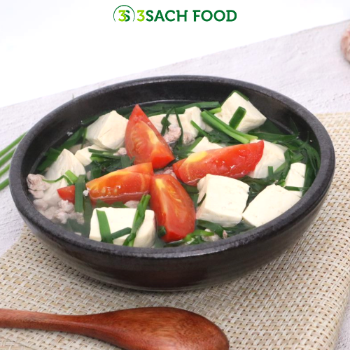 Canh đậu hũ thịt heo nấu hẹ 3S khay 400gr - Nguyên liệu đã được sơ chế