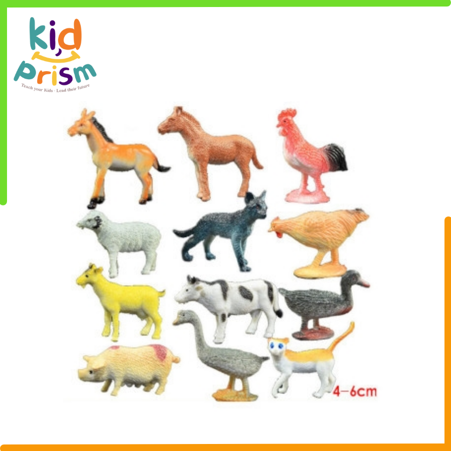 Bộ đồ chơi mô hình gia súc, gia cầm chất liệu nhựa an toàn giúp bé nhận diện các loài vật cơ bản (Giáo cụ Montessori)
