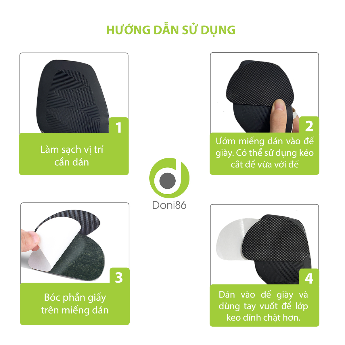 3 cặp miếng dán đế giày cao gót, giày tây công sở dùng cho nam và nữ - Doni - DOPK270