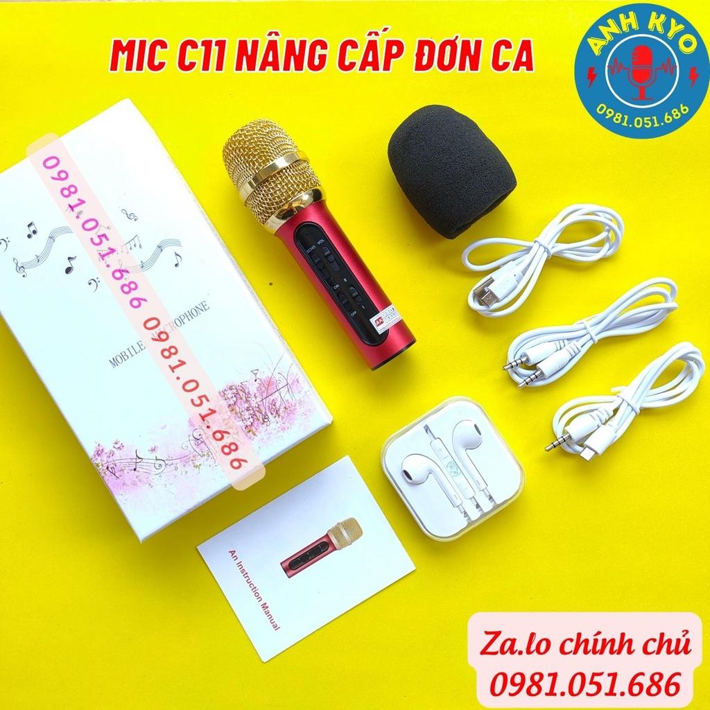 Mic Livestream C11 Dùng Karaoke - Mic Thu Âm C11 Chuẩn Tặng Tai Nghe Cao Cấp