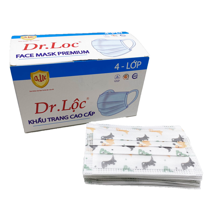 Khẩu Trang Y Tế Dr Lộc 4 Lớp Cho Bé - Hình Thú